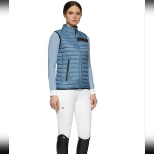 Cavalleria Toscana Light Blue Quilted  Vest Equestrian Riding  Size Medium